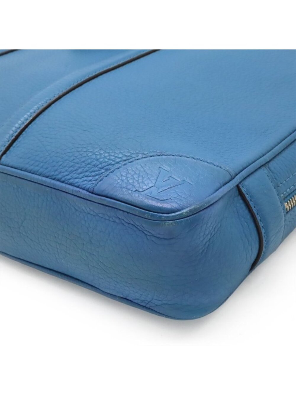 Louis Vuitton Pdv Porte Documents Voyage Briefcase Business Purse Leather Blue - Picture 3 of 9